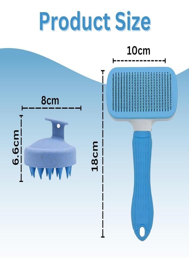 KittuPet مجموعة كيتو بيت للعناية بالحيوانات الأليفة، تتضمن فرشاة تنظيف ذاتية وفرشاة تدليك للكلاب والقطط | فرشاة تنظيف بضغطة زر، أسنان قابلة للسحب، وشعيرات سيليكون ناعمة بيضاوية الشكل + فرشاة تدليك - Image 3